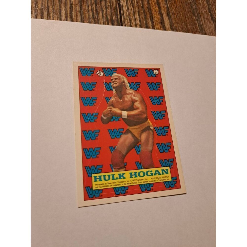 1987 WWF Hulk Hogan Sticker Trading Card Titan Sports Inc Steve Taylor Photo